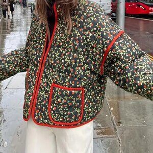 Women's Jacket with Long Sleeves, Stand Collar, & Pockets - NWOT